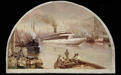 The Chicago River at Lake Street Bridge, 1900